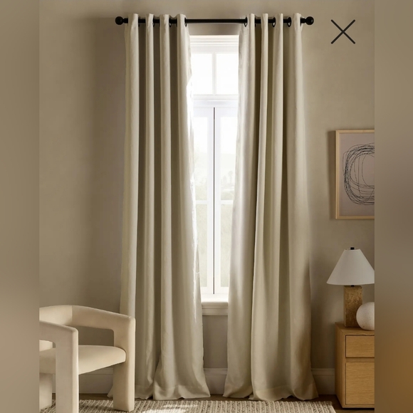 NWOT Quince Linen Grommet Ivory Blackout Curtains Set Of 2 Panels 48